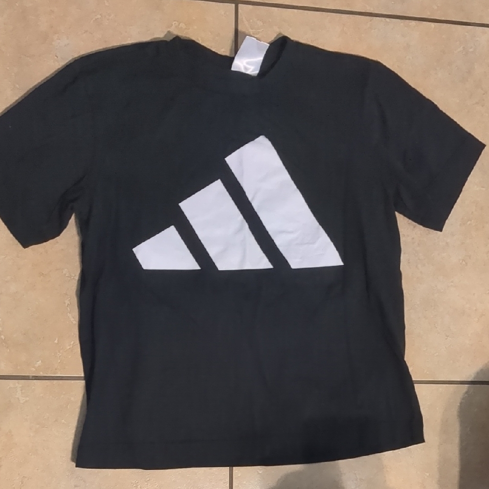 Adidas Black Tee with White Logo - Picture 1 of 3